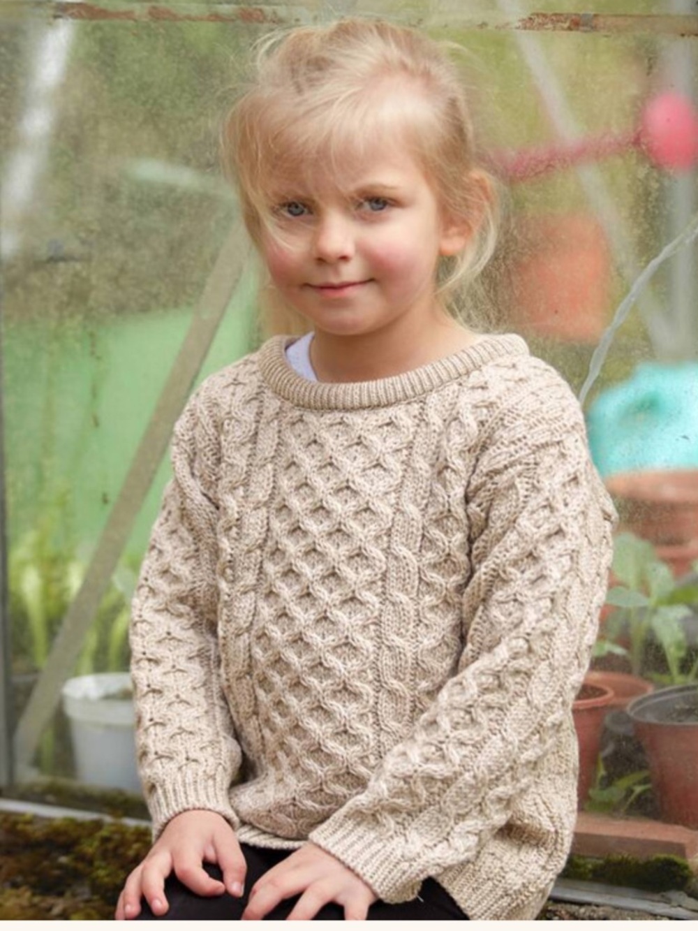 ARAN Kid's Traditional Aran Merino Wool Sweater - Large